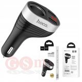 Автомобильное зарядное устройство (АЗУ) USB Hoco Z29 (15.5W, 2 USB порта + 12V розетка, LED дисплей) (черный)