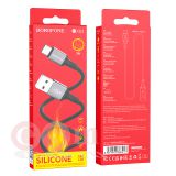 Кабель USB - Type-C Borofone BX83 3A (силикон, термостойкий) (черный)