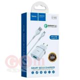 Сетевое зарядное устройство (СЗУ) USB Hoco C12Q 18W/ QС3.0 + кабель MicroUSB (белый)
