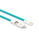 Кабель Pisen AL04 USB - 2 в 1 Lightning + MicroUSB 0.8 m (изумрудный)